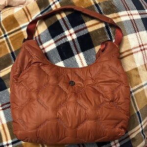 Lululemon Athletica Rust Quilted Shoulder Bag held once